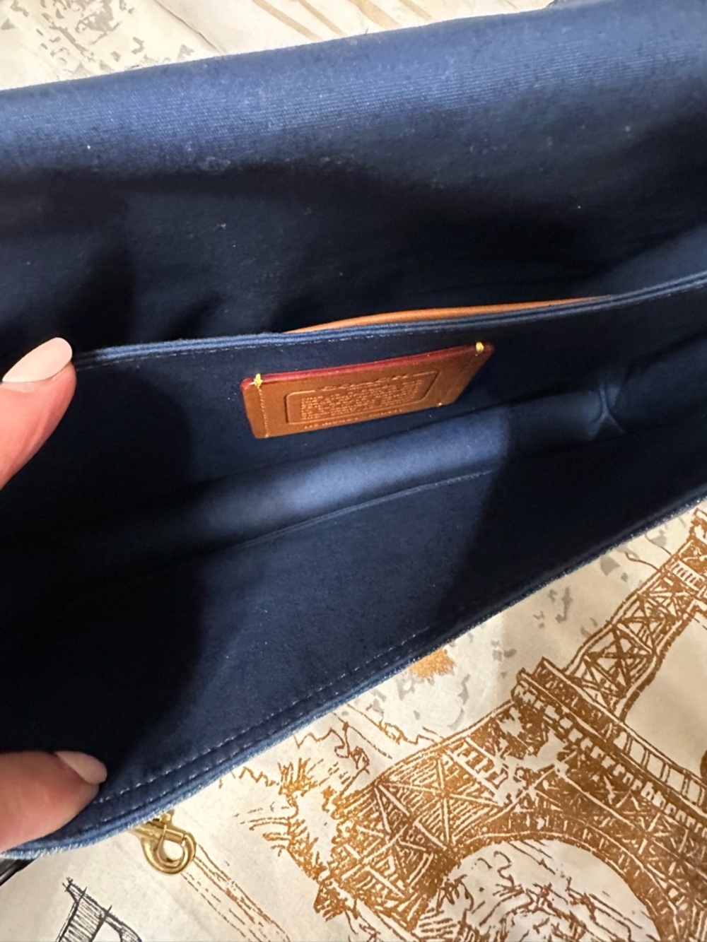 Coach Chain Tabby Shoulder Bag 30 in Denim - Picture 9 of 14